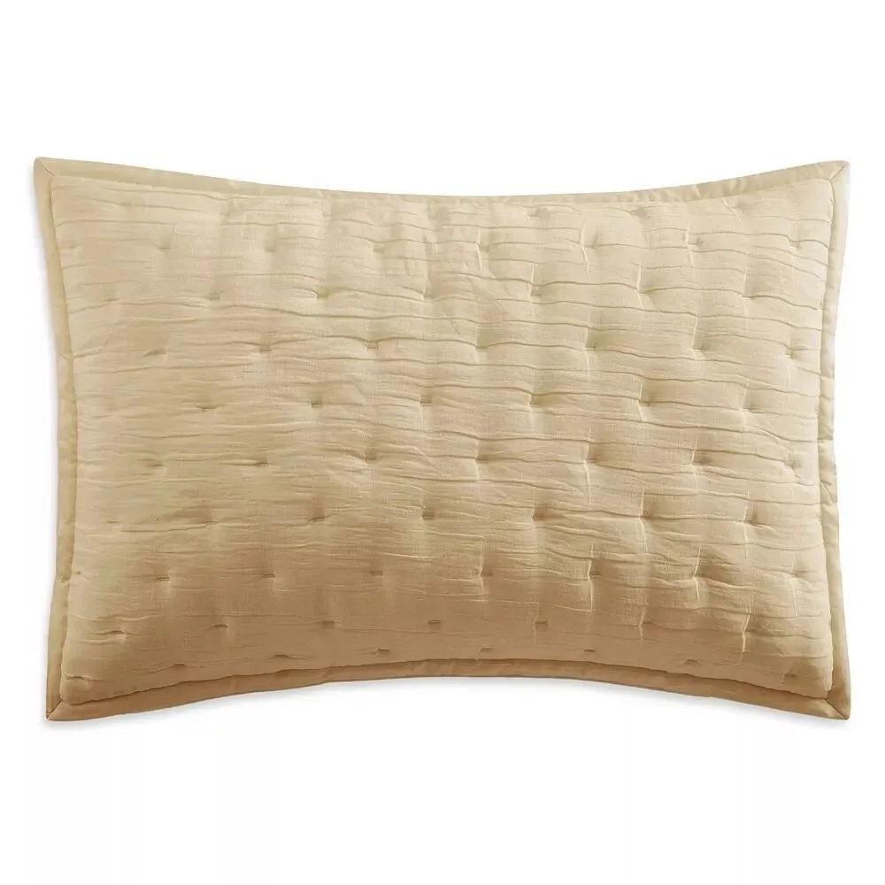 Donna Karan Luxury Meditate Standard Pillow Sham Shams Gold Set Of 2 Linen Silk